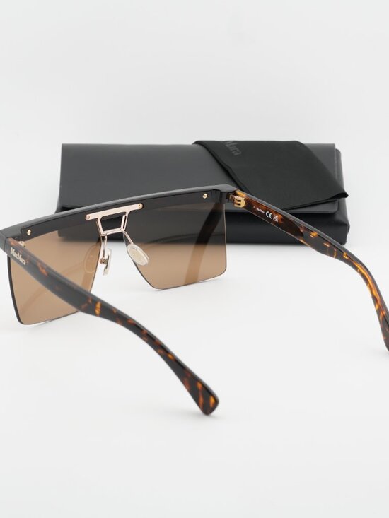 Max Mara MM0072 52E Square Sunglasses - Dark Havana/Brown
